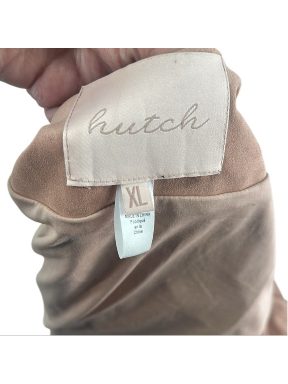 Anthropologie Hutch Peach Faux Suede Draped Open Jacket Size XL - Picture 9 of 9